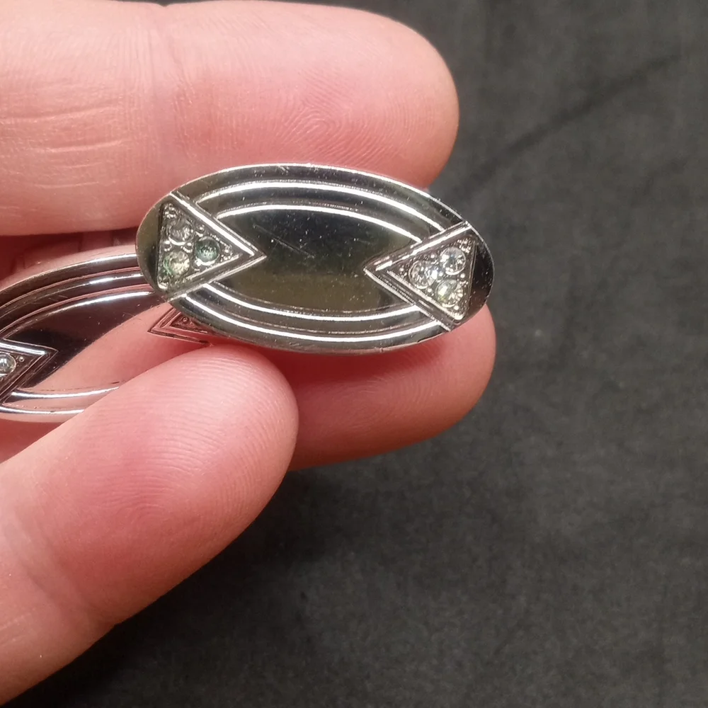 Sophisticated Silver Cufflinks with Sparkly Stones And Designs